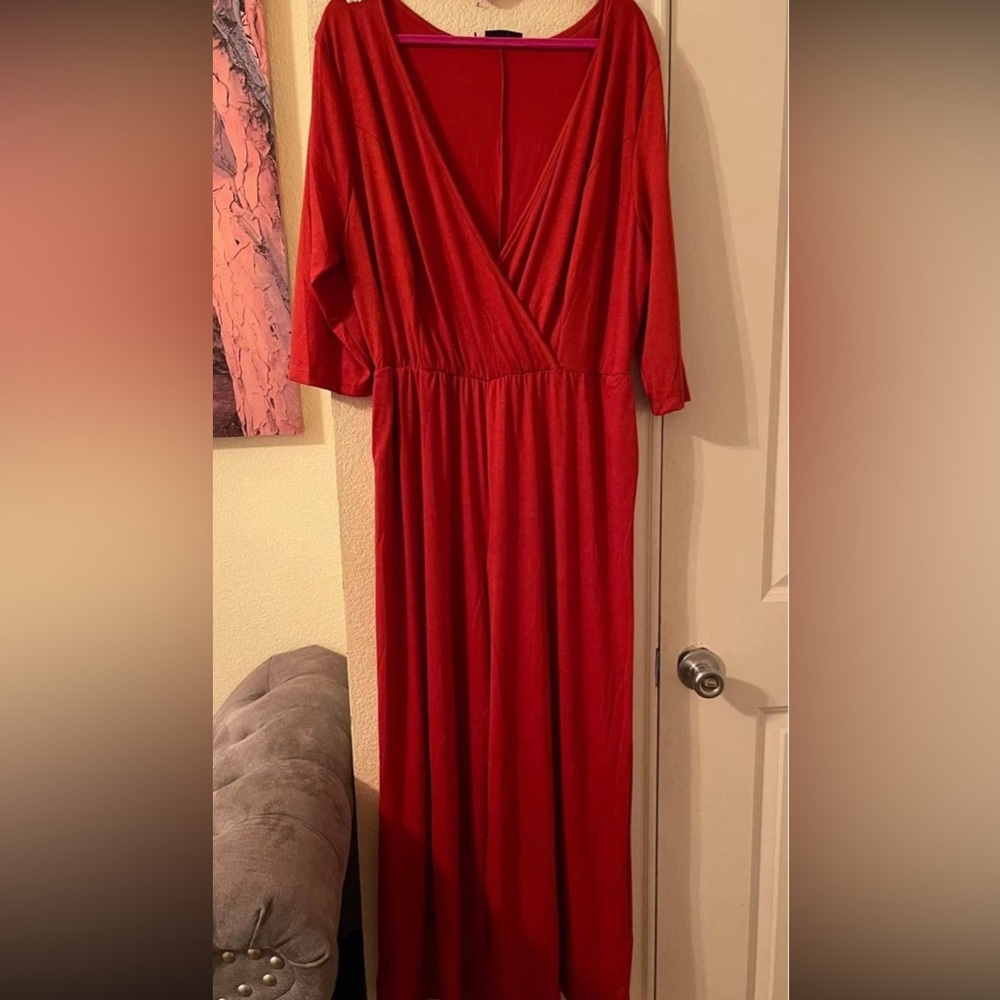 Plus Size Womens long orange jumpsuit size 2X New